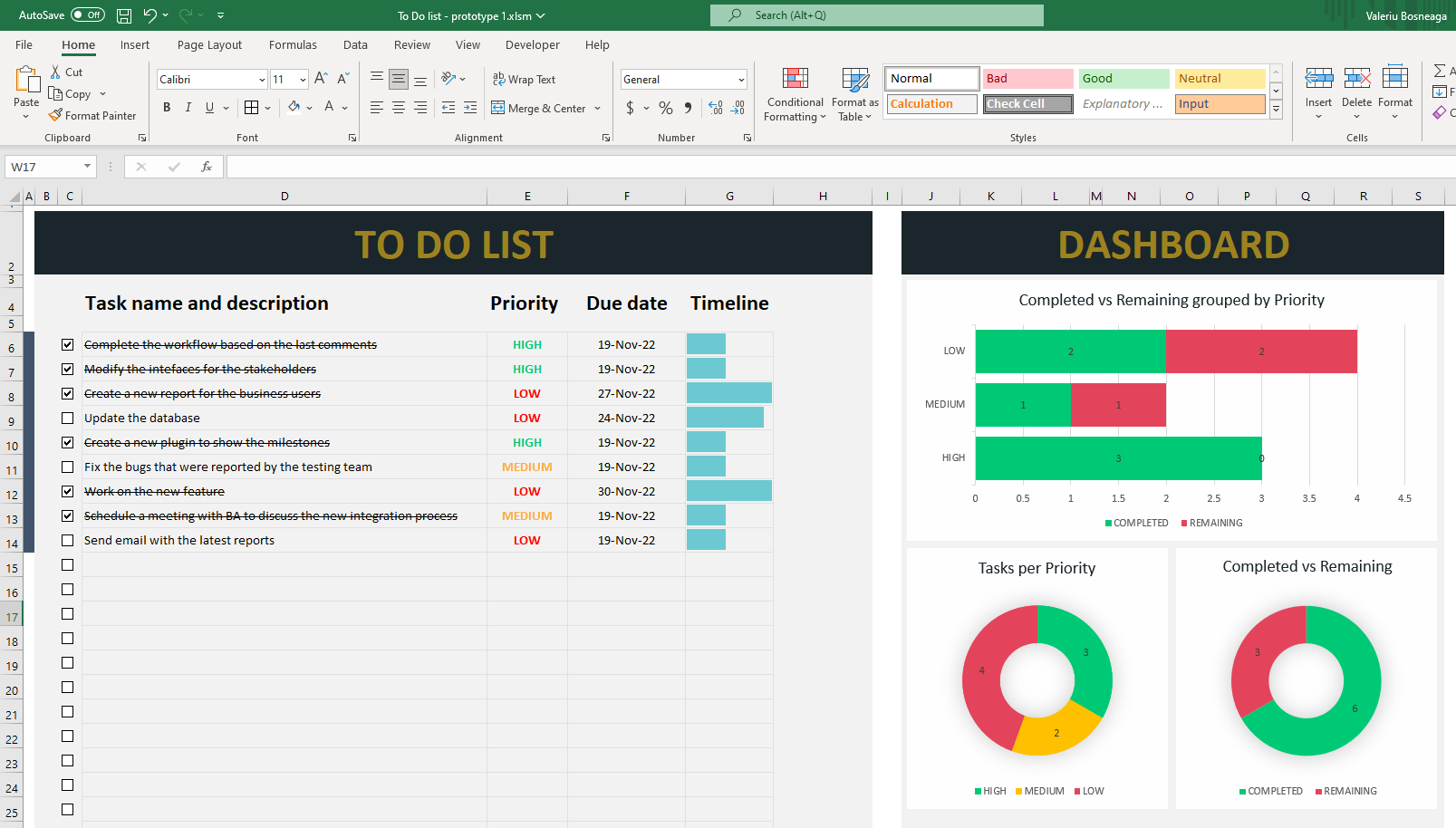 Beautiful To-Do List (Excel Template)