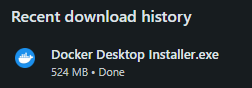 Docker Desktop Installer 524 MB