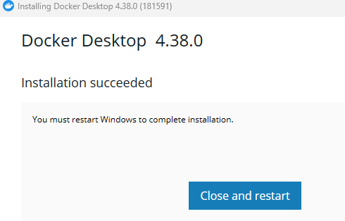 Docker Desktop Installation succeded