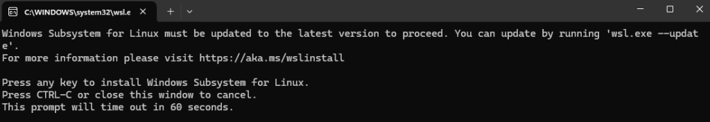 update WSL