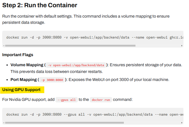 Run the container for Nvidia