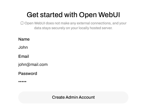 Open webUI login